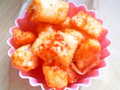 お弁当に少しだけ余ったキムチで油揚げ和え